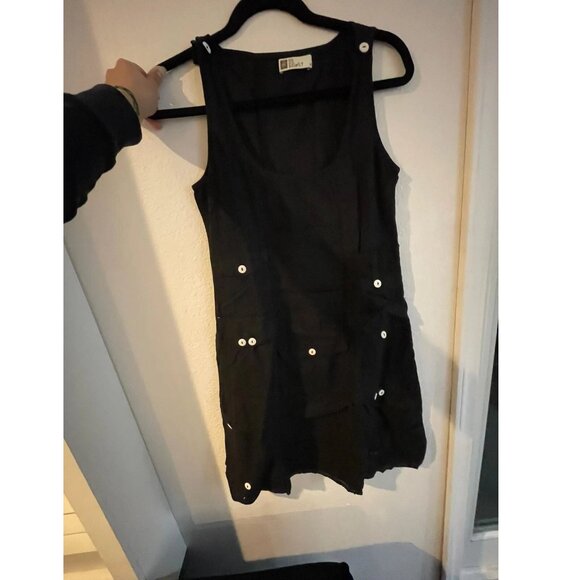 Soleil Dresses Mais Il Est Ou Le Soleil Black Button Mini Dress M38 soleil-dresses-mais-il-est-ou-le-soleil-black-button-mini-dress-m38